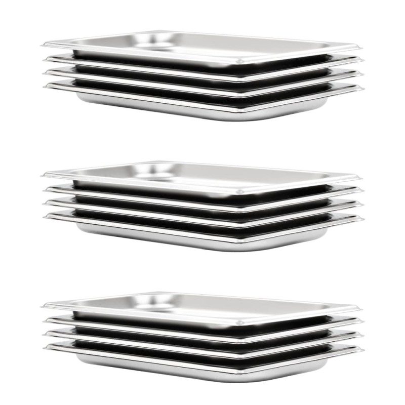 Récipients Gastronorm 12 pcs GN 1/3 20 mm Acier inoxydable 537072537072