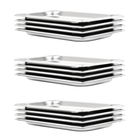 Récipients Gastronorm 12 pcs GN 1/3 20 mm Acier inoxydable 537072537072