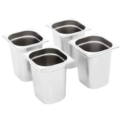Récipients Gastronorm 8 pcs GN 1/6 200 mm Acier inoxydable 537077537077