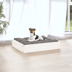 Lit pour chien Blanc 51,5x44x9 cm Bois de pin solide 537078537078