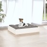 Lit pour chien Blanc 51,5x44x9 cm Bois de pin solide 537078537078