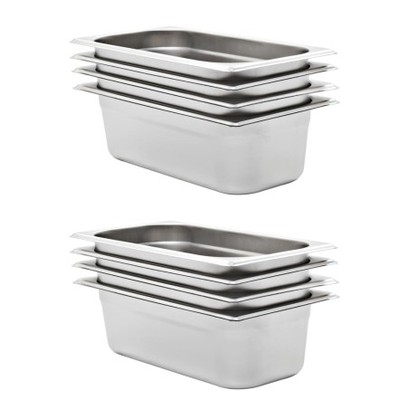Récipients Gastronorm 8 pcs GN 1/3 100 mm Acier inoxydable 537080537080