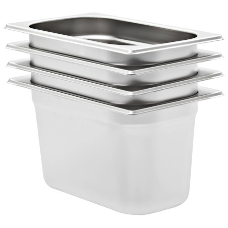 Récipients Gastronorm 4 pcs GN 1/4 150 mm Acier inoxydable  537081537081