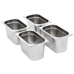 Récipients Gastronorm 4 pcs GN 1/4 150 mm Acier inoxydable  537081537081