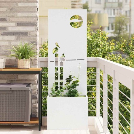 Écran de confidentialité de jardin Fretwork Blanc 50 x 150 cm 537083537083