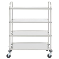 Chariot de cuisine à 4 niveaux 107x55x125 cm Acier inoxydable 537085537085