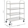 Chariot de cuisine à 4 niveaux 107x55x125 cm Acier inoxydable 537085537085