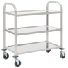 Chariot de cuisine à 3 niveaux 96,5x55x90 cm Acier inoxydable 537087537087