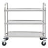 Chariot de cuisine à 3 niveaux 96,5x55x90 cm Acier inoxydable 537087537087