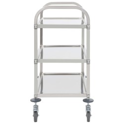 Chariot de cuisine à 3 niveaux 96,5x55x90 cm Acier inoxydable 537087537087