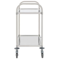Chariot de cuisine à 2 niveaux 96,5x55x90 cm Acier inoxydable 537088537088