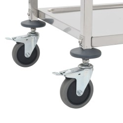 Chariot de cuisine à 2 niveaux 96,5x55x90 cm Acier inoxydable 537088537088