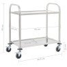 Chariot de cuisine à 2 niveaux 96,5x55x90 cm Acier inoxydable 537088537088
