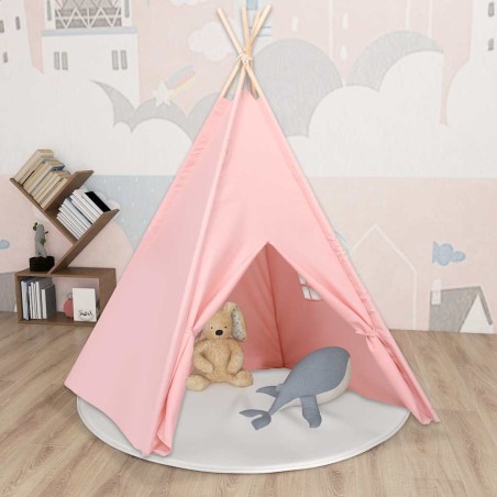 Tente tipi d'enfants avec sac Peau de pêche Rose 120x120x150 cm 537102537102