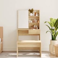 Coiffeuse avec miroir Chêne sonoma 74,5x40x141 cm 537103537103