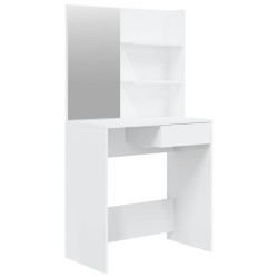 Coiffeuse avec miroir Blanc brillant 74,5x40x141 cm 537105537105