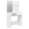 Coiffeuse avec miroir Blanc brillant 74,5x40x141 cm 537105537105