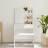 Coiffeuse avec miroir Blanc brillant 74,5x40x141 cm 537105537105