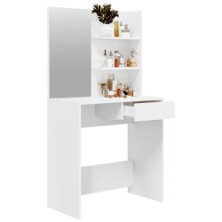 Coiffeuse avec miroir Blanc brillant 74,5x40x141 cm 537105537105