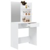 Coiffeuse avec miroir Blanc brillant 74,5x40x141 cm 537105537105