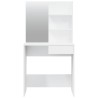 Coiffeuse avec miroir Blanc brillant 74,5x40x141 cm 537105537105