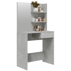 Coiffeuse avec miroir Gris béton 74,5x40x141 cm 537106537106