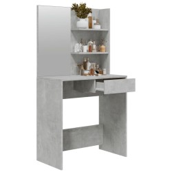 Coiffeuse avec miroir Gris béton 74,5x40x141 cm 537106537106