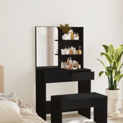 Coiffeuse avec miroir noir 74,5x40x141 cm 537107537107