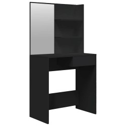 Coiffeuse avec miroir noir 74,5x40x141 cm 537107537107