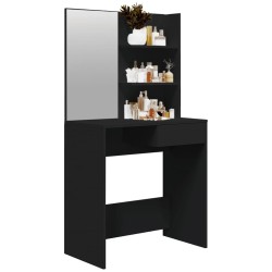 Coiffeuse avec miroir noir 74,5x40x141 cm 537107537107
