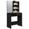 Coiffeuse avec miroir noir 74,5x40x141 cm 537107537107