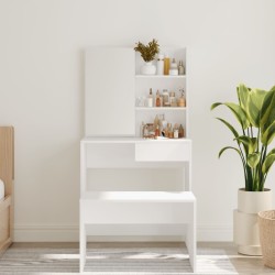 Coiffeuse avec miroir blanc 74,5x40x141 cm 537109537109