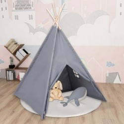 Tente tipi d'enfants avec sac Peau de pêche Gris 120x120x150 cm 537112537112