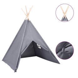 Tente tipi d'enfants avec sac Peau de pêche Gris 120x120x150 cm 537112537112