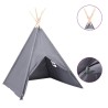 Tente tipi d'enfants avec sac Peau de pêche Gris 120x120x150 cm 537112537112