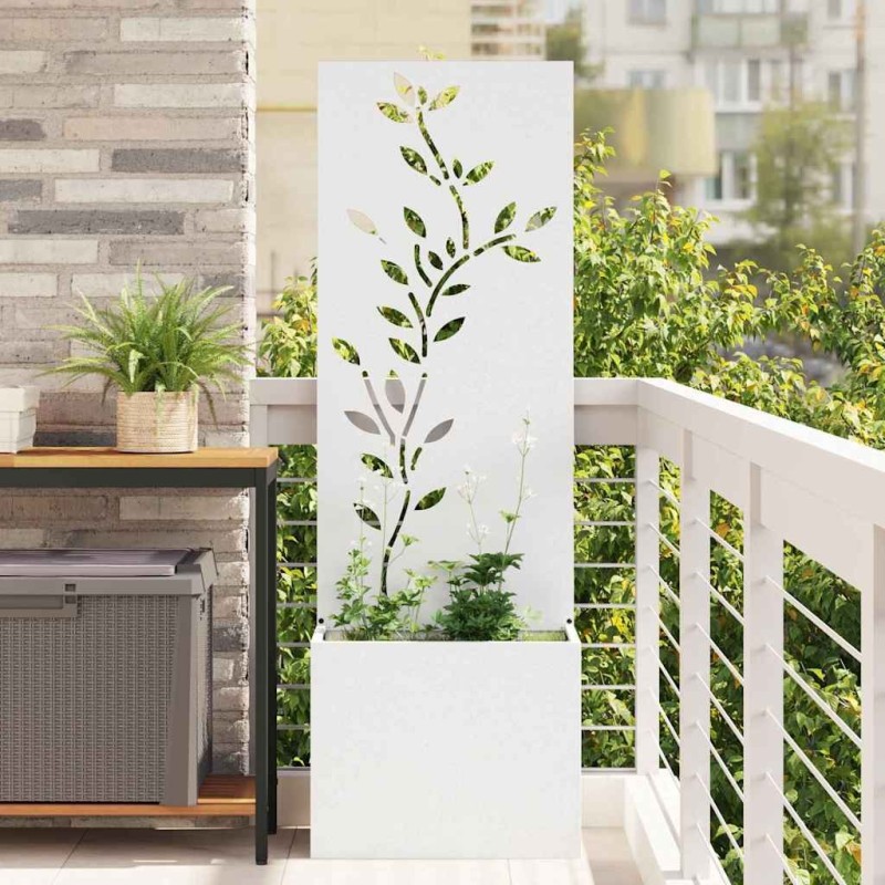 Écran de confidentialité de jardin Floral Blanc 50 x 150 cm 537113537113