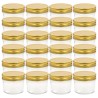 24 pcs Pots à confiture avec couvercles dorés Verre 110 ml 537130537130