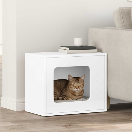 Maison pour chat Blanc 51 x 30 x 42 cm Bois d'ingénierie 537140537140