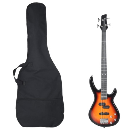 Guitare basse électrique de débutants sac brun et noir 4/4 46" 537142537142