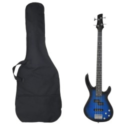 Guitare basse électrique de débutants sac bleu et noir 4/4 46" 537145537145