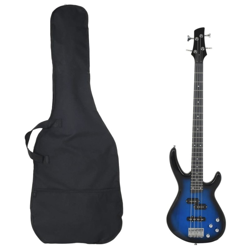 Guitare basse électrique de débutants sac bleu et noir 4/4 46" 537145537145