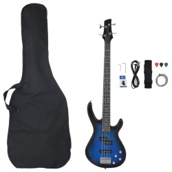 Guitare basse électrique de débutants sac bleu et noir 4/4 46" 537145537145