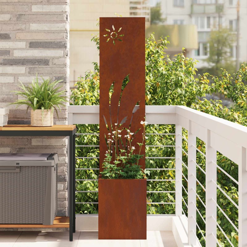 Écran de confidentialité de jardin Fretwork Rouillé 32 x 140 cm 537150537150