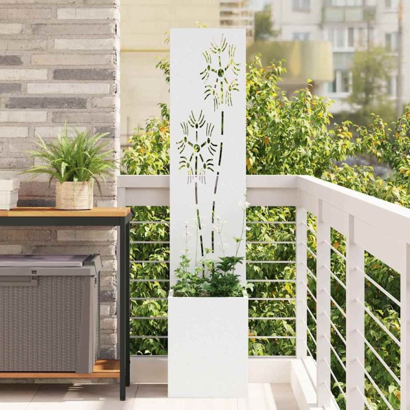 Écran de confidentialité de jardin Floral Blanc 32 x 150 cm 537152537152