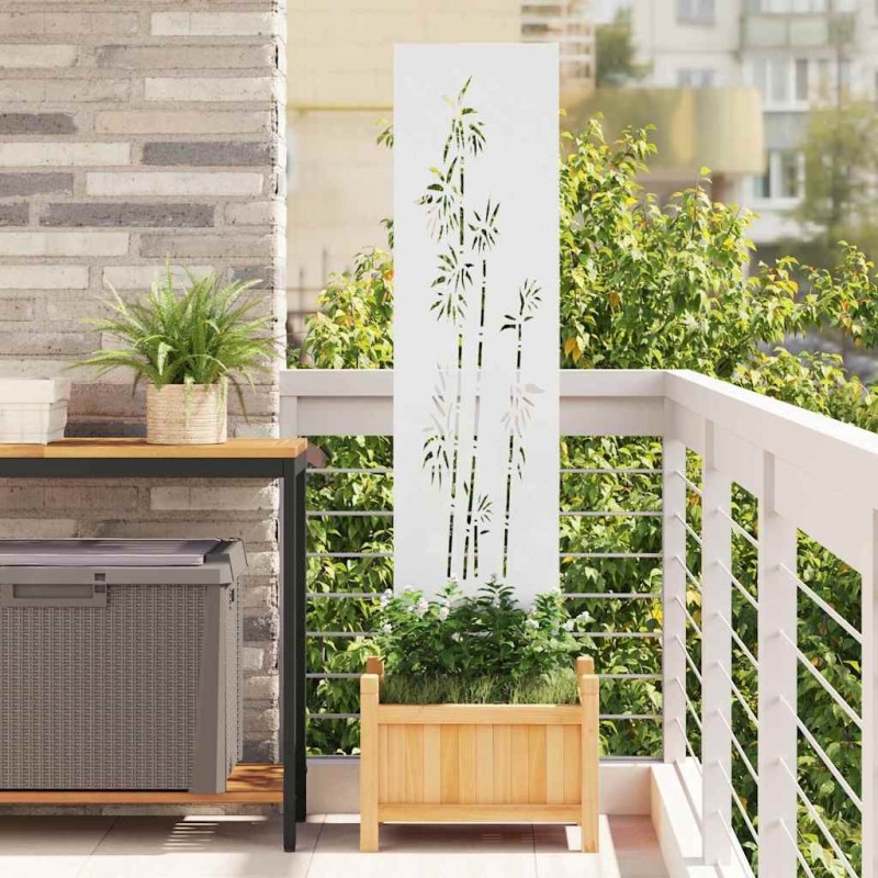 Écran de confidentialité de jardin Floral Blanc 32 x 140 cm 537158537158