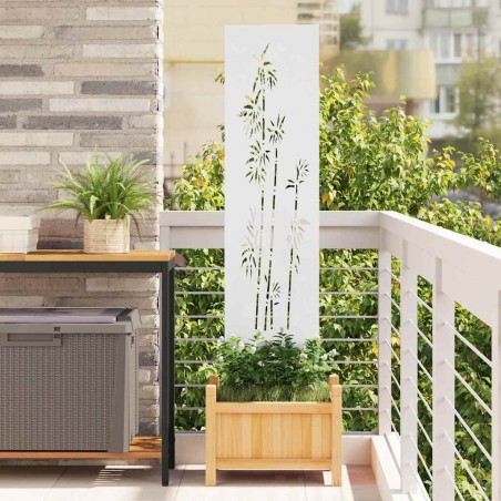 Écran de confidentialité de jardin Floral Blanc 32 x 140 cm 537158537158