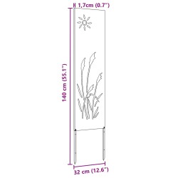Écran de confidentialité de jardin Fretwork Argenté 32 x 140 cm 537164537164