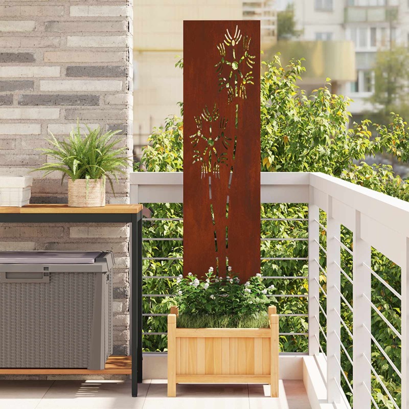 Écran de confidentialité de jardin Fretwork Rouillé 32 x 140 cm 537169537169