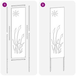 Écran de confidentialité de jardin Fretwork Blanc 32 x 140 cm 537181537181