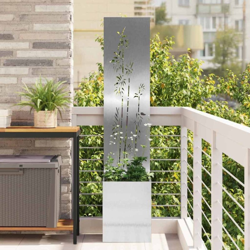 Écran de confidentialité de jardin Floral Argent 32 x 140 cm 537187537187